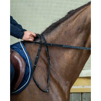 Rênes Tissu 5/8 Avec 9 Arretoirs (Sans Stopper) Dy'on Noir
