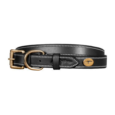 Collare per Cane in Pelle Piatta Dy'on Nero