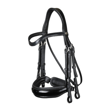 Briglia con Chiusura Francese Large Verniciata Working di Dy'on Nero