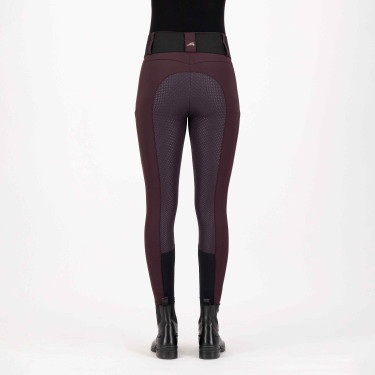 Leggings da equitazione Euro-Star Athletic leanline FullGrip Rosa nera Bordeaux