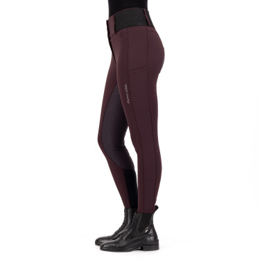 Leggings da equitazione Euro-Star Athletic leanline FullGrip Rosa nera Bordeaux