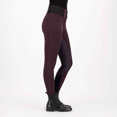 Leggings da equitazione Euro-Star Athletic leanline FullGrip Rosa nera Bordeaux
