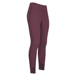 Leggings da equitazione HV Polo Isabell FullGrip Baia nera Bordeaux