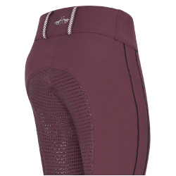 Leggings da equitazione HV Polo Isabell FullGrip Baia nera Bordeaux