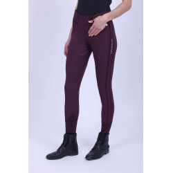 Leggings da equitazione HV Polo Isabell FullGrip Baia nera Bordeaux