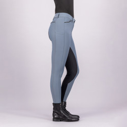 Pantaloni da equitazione Euro-star Arista diamond FullGrip Piombo nero Blu