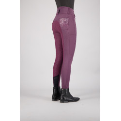 Pantaloni da equitazione Euro-star Indigo Glam FullGrip Baia nera Bordeaux Pantaloni da equitazione Euro-star Indigo Glam FullGrip Baia nera Bordeaux
