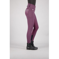 Pantaloni da equitazione Euro-star Indigo Glam FullGrip Baia nera Bordeaux