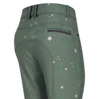 Pantaloni da equitazione Imperial Riding El Capone winterwarm AOP FullGrip Salvia nera Verde