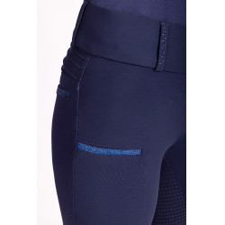 Leggings da equitazione Imperial Riding Shiny Sparks FullGrip Marina Blu marino