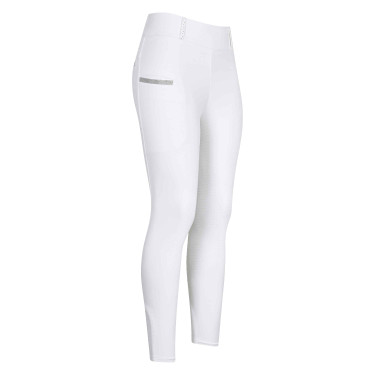 Leggings da equitazione Imperial Riding Shiny Sparks FullGrip Bianco