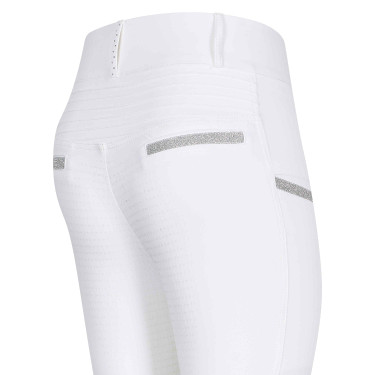 Leggings da equitazione Imperial Riding Shiny Sparks FullGrip Bianco