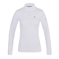 Camicia da concorso Kingsland Classic a maniche lunghe con collo alto da donna Bianco