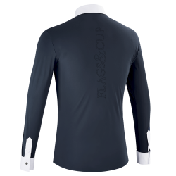 Polo da concorso Flags & Cup uomo Wako maniche lunghe Marina Blu marino Polo da concorso Flags & Cup uomo Wako maniche lunghe Marina Blu marino