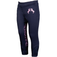 Leggings HKM Pink Pony con inserti in silicone Blu scuro
