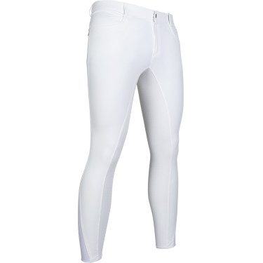Pantaloni da uomo HKM Sportive full seat in silicone Bianco