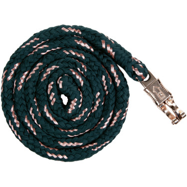 Lunga HKM Rosegold con moschettone antipanico Smeraldo / oro rosa Verde Lunga HKM Rosegold con moschettone antipanico Smeraldo / oro rosa Verde