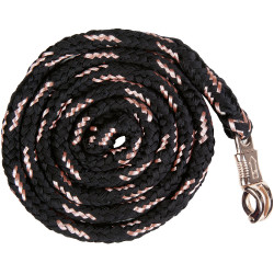 Lunga HKM Rosegold con moschettone antipanico Nero / oro rosa