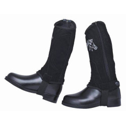 Mini chaps HKM bambini imitazione nabuk parte tessuta Mini chaps HKM bambini imitazione nabuk parte tessuta