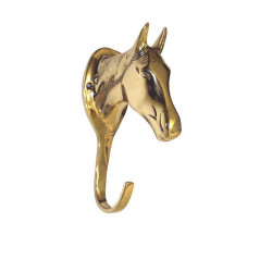 Porta testiera HKM testa di cavallo in ottone