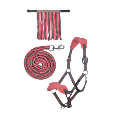 Set cavezza HKM con moschettone e frange staccabili Set cavezza HKM con moschettone e frange staccabili