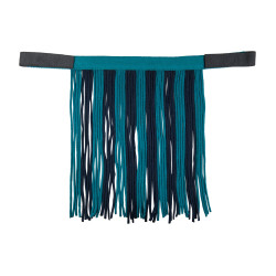 Set cavezza HKM con moschettone e frange staccabili Petrolio / blu navy