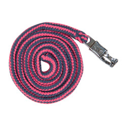 Set cavezza HKM con moschettone antipanico e frange staccabili Grigio / rosa scuro