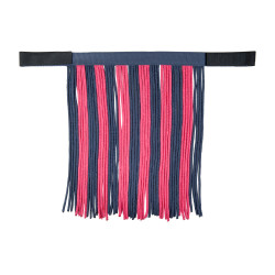 Set cavezza HKM con moschettone antipanico e frange staccabili Grigio / rosa scuro