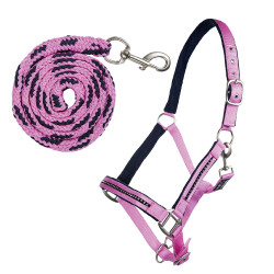 Set di cavezza con moschettone HKM Crystal imbottita