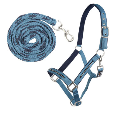 Set di cavezza con moschettone HKM Crystal imbottita Set di cavezza con moschettone HKM Crystal imbottita
