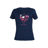 T-shirt bambini HKM I love horse riding Blu scuro