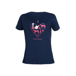 T-shirt bambini HKM I love horse riding Blu scuro
