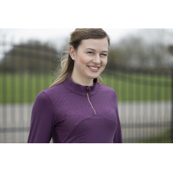 Maglietta tecnica HKM Arctic Bay a maniche lunghe Lilla scuro Viola