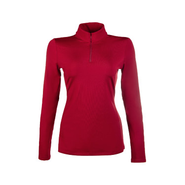 T-shirt tecnico HKM Basic a maniche lunghe Rosso scuro