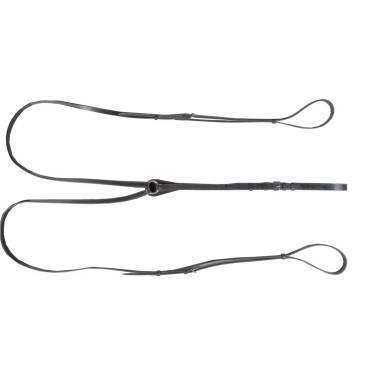 Rênes allemandes HKM avec boucles en inox Noir