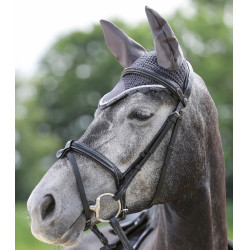 Cuffia antimosche HKM in cotone Grigio / argentato Cuffia antimosche HKM in cotone Grigio / argentato