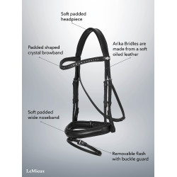 Briglia da dressage LeMieux Arika Marrone / argento