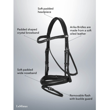 Briglia da dressage LeMieux Arika Marrone / argento