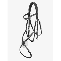 Briglia LeMieux Arika con capezzina incrociata Nero / argento Briglia LeMieux Arika con capezzina incrociata Nero / argento
