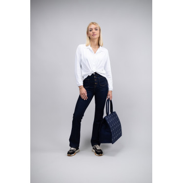 Jean Flare Harcour Juvo Jeans grezzi Blu marino