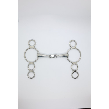 Mors Pessoa 3 anelli doppia rottura connessone piatta 18 mm Harcour Mors Pessoa 3 anelli doppia rottura connessone piatta 18 mm Harcour