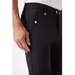 Pantaloni da equitazione uomo Horze Grand Prix con grip in silicone integrale Nero Pantaloni da equitazione uomo Horze Grand Prix con grip in silicone integrale Nero
