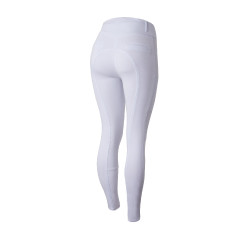 Pantaloni con grip integrale per tutte le stagioni Horze Mira Bianco / blu turchese