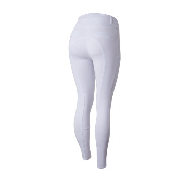 Pantaloni con grip integrale per tutte le stagioni Horze Mira Bianco / blu turchese