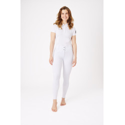 Pantaloni con grip integrale per tutte le stagioni Horze Mira Bianco / blu turchese