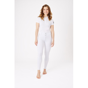 Pantaloni con grip integrale per tutte le stagioni Horze Mira Bianco / blu turchese