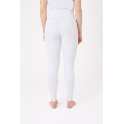 Pantaloni con grip integrale per tutte le stagioni Horze Mira Bianco / blu turchese