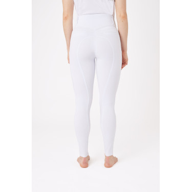 Pantaloni con grip integrale per tutte le stagioni Horze Mira Bianco / blu turchese