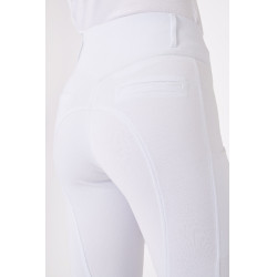 Pantaloni con grip integrale per tutte le stagioni Horze Mira Bianco / blu turchese