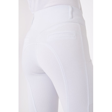 Pantaloni con grip integrale per tutte le stagioni Horze Mira Bianco / blu turchese